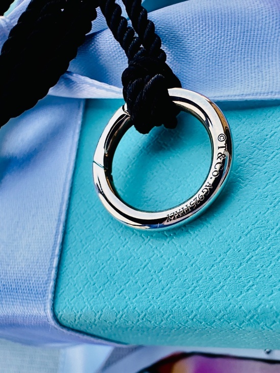 Tiffany & Co. Jewelry - 🖤 NEW Retired Tiffany & Co Silk Cord Silver Round Clasp Necklace, 30 inches